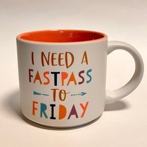 DISNEY "  I NEED A FASTPASS TO FRIDAY " Coffee MUG / Tea Cup Collectors Mug